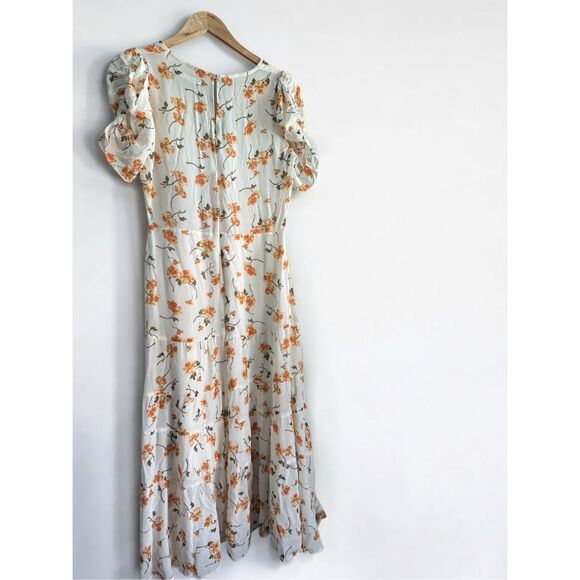 Reformation Floral Cosa Tiered Coquette Girly Vacation Midi Dress Sz 8 - Picture 4 of 11